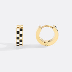 Checkered Hoop Earrings