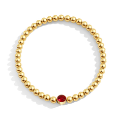 Gold Beaded Bubble Birthstone Bracelet