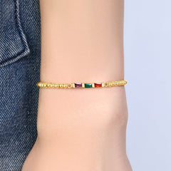 Personalized Baguette Birthstone Beaded Bracelet
