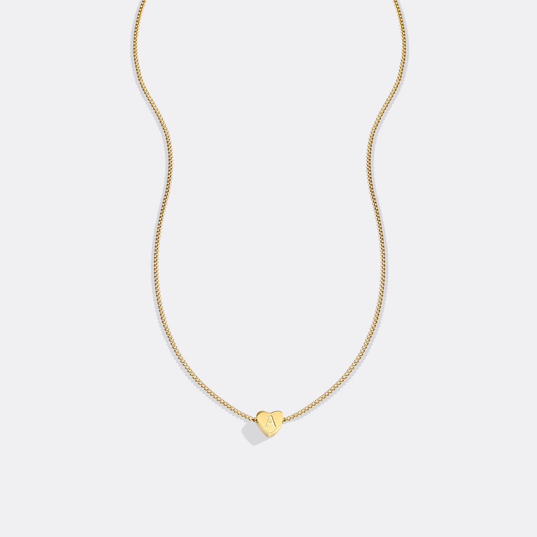 Dainty Heart Stacking Initial Necklace