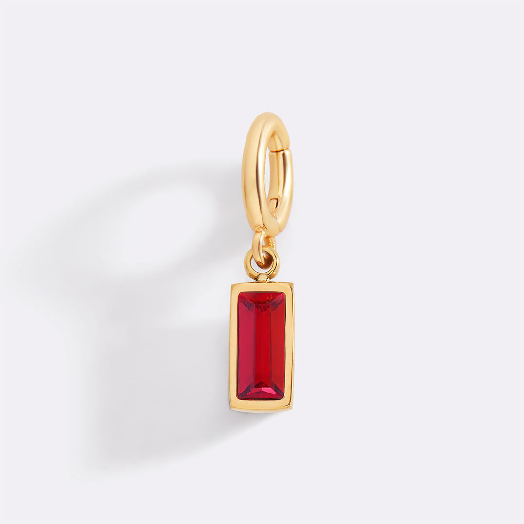 Dainty Baguette Birthstone Charm