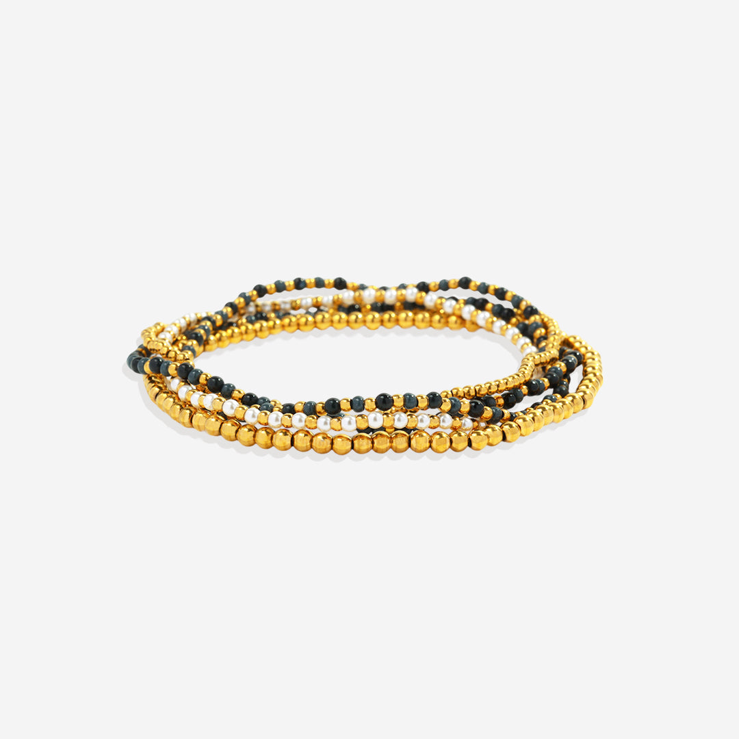 Weather the Storm Beaded Bracelet Stacking Set
