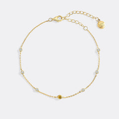 November Birthstone Station Bracelet